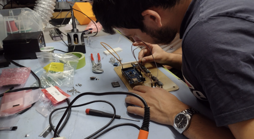 Student soldering